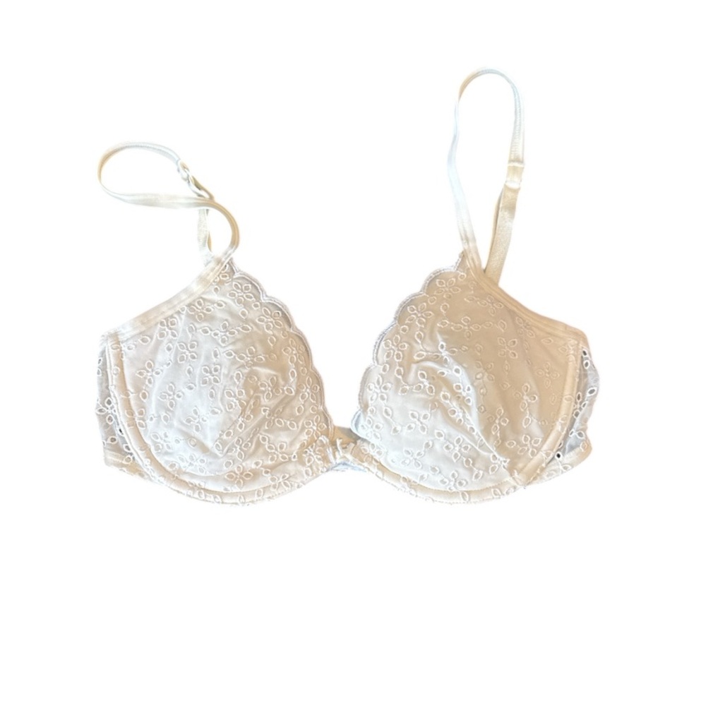 Express Elegant White Lace Bra 34C